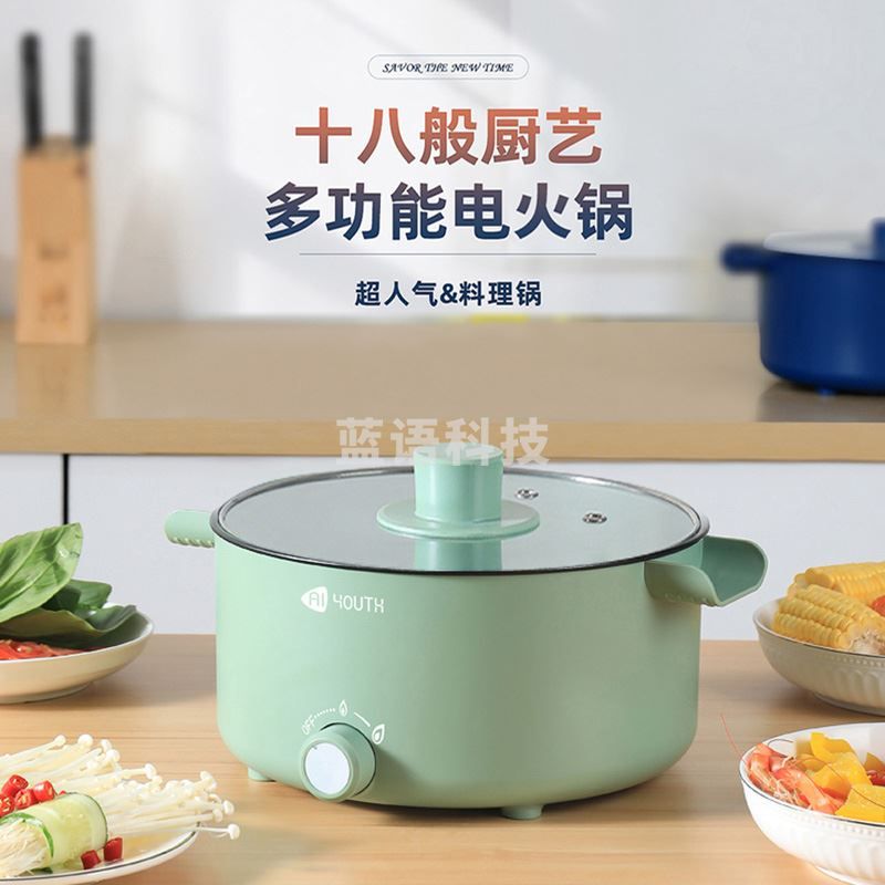 艾青春（AIYOUTH）电火锅 电炒锅 AI-HG306 多功能一体 绿色 3L