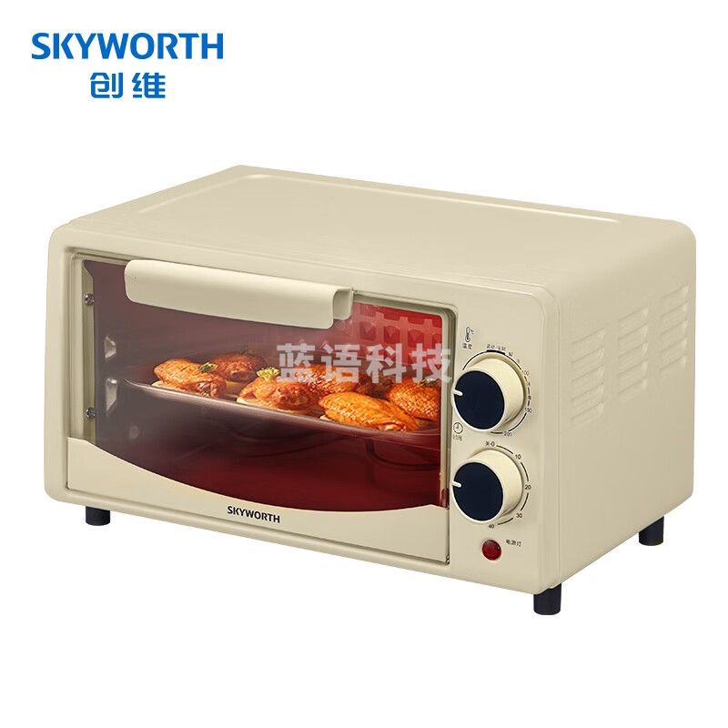 创维（Skyworth） 电烤箱 家用迷你多功能小电烤箱烘焙干果机 12L小巧不占地 【升级款】12L容量奶油黄