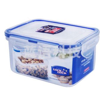 乐扣乐扣(LOCK&LOCK)HPL807 微波炉PP塑料密封冰箱餐盒分隔午餐带饭便当盒长方形保鲜盒 (470ML)