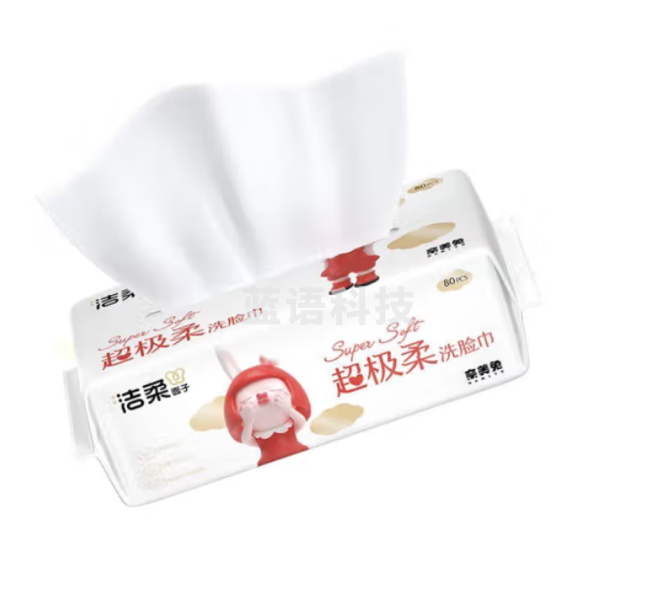 洁柔超极柔洗脸巾80抽大规格加大加厚绵柔巾含桑蚕丝超级柔奈美兔