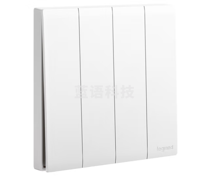 罗格朗(LEGRAND)开关插座面板 简悦系列陶瓷白色 86型墙壁插座 四开双控开关F6R/34/2/3D