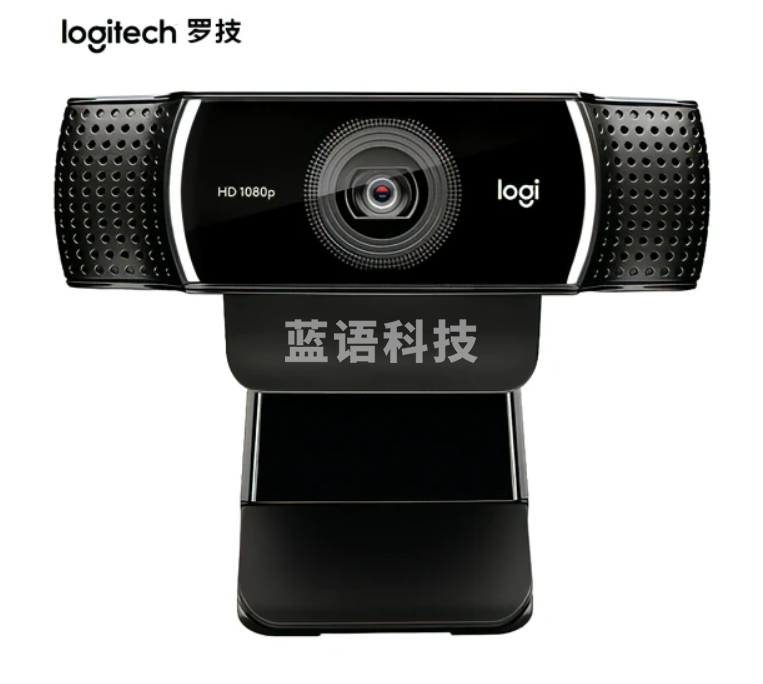 罗技 C922PRO高清摄像头 家用电脑台式机摄像头直播视频会议摄像头1080P 黑色