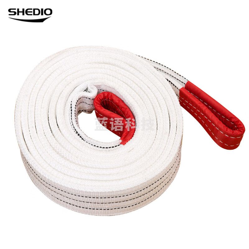 晟雕 白色扁平工业起重吊装带行车叉车双扣环形拖车绳吊车吊带 5吨3米