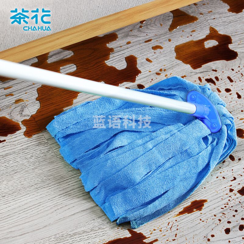 茶花 拖把清洁墩布超细纤维吸水拧水布条拖布拖地神器 蓝色