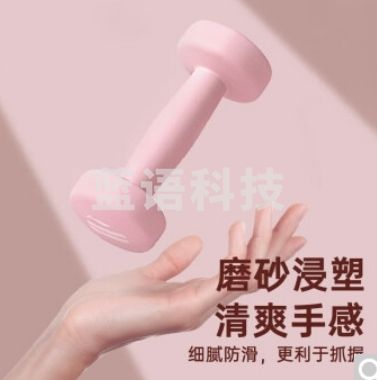 PROIRON哑铃女家用健身浸塑磨砂小哑铃跳操男士女士训练亚玲体育用品 2/3/5Kg套装含架子