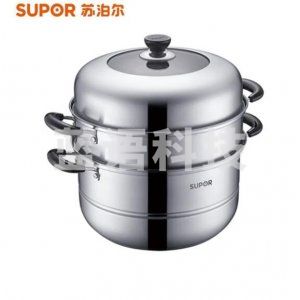 苏泊尔/SUPOR SZ30CA1 蒸锅 304不锈钢 家用双层多用锅 高拱盖 燃气电磁炉通用 蒸馒头锅  30cm