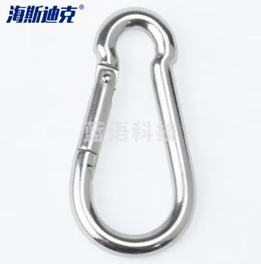 海斯迪克 HKLY-116 304不锈钢弹簧扣 户外登山扣 水瓶扣 连结扣链条扣 安全扣起重挂扣 M5 标准型 20个装