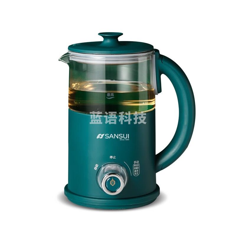 山水(SANSUI)山水养生壶mini家用小型办公室全自动多功能玻璃迷你蒸煮花茶器YD703 绿色