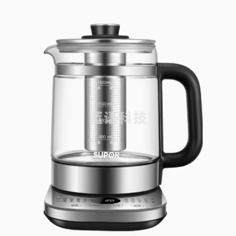 苏泊尔(SUPOR)养生壶 1.5L煮茶器 玻璃花茶壶 316L不锈钢恒温电水壶烧水壶 保温煮茶壶黑茶 SW-15YJ32