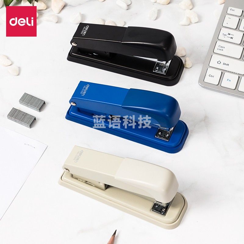 得力(deli)办公用品订书机 黑色【金属款-订25页】0309
