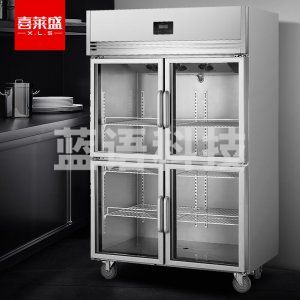 喜莱盛 NKG1.0L4W 商用冰柜冷藏冷冻立式冷柜 厨房四门六门保鲜柜冷藏冷冻双温商用冰箱工程款风冷玻璃门冷藏