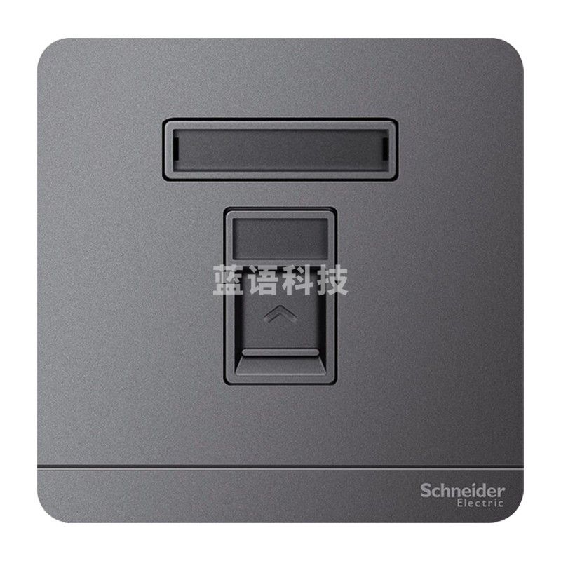 施耐德（Schneider） 施耐德开关插座 绎尚系列荧光灰色插座 墙壁电源插座 二三级插座 单联六类电脑