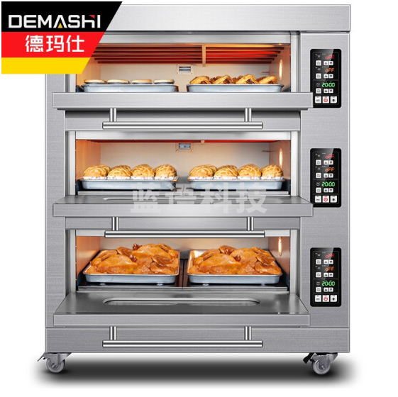德玛仕（DEMASHI）大型烘焙烤箱商用 披萨面包蛋糕月饼地瓜烤箱 商用电烤箱 三层六盘 EB-J6D-Z（380V电压）