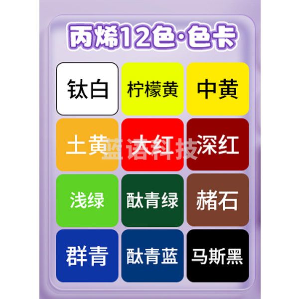 美邦祈富 丙烯颜料小盒装套装挤压式diy手绘鞋子无毒防水防晒 12色5ml 高级套装