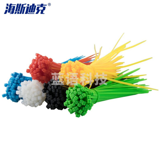 海斯迪克 HKQS-205 彩色尼龙扎带4*250mm(600条)白/黑/红/蓝/黄/绿各100条