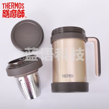 膳魔师(THERMOS) 保温杯泡茶杯男女办公杯带茶漏 TCMF不锈钢真空 TCMF-501-GL金色-不锈钢茶网