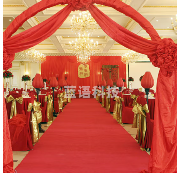 洛楚（Luxchic）一次性红地毯 展会迎宾楼梯地毯开业活动庆典 拉绒地毯 2mm厚2.0米宽*10米长/卷