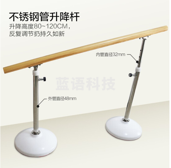 博森特（BOSENTE）舞蹈把杆 家用可移动升降舞蹈杆 儿童成人压腿把杆 芭蕾舞练舞杆 白色升级版（加厚加重） 1米