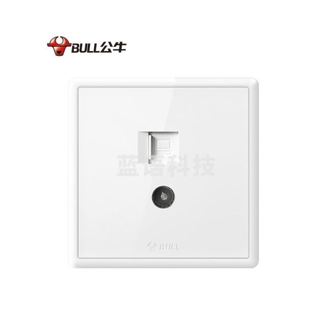 公牛(BULL)五孔插座 G36象牙白电视+网络插座