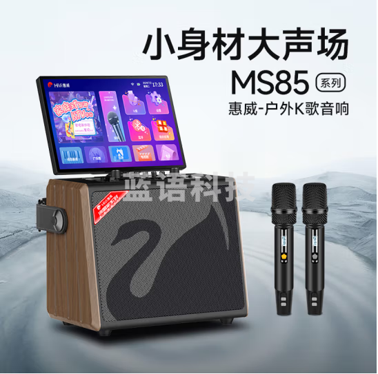 惠威（HiVi）户外k歌专用音响家庭ktv音响套装移动视频广场舞音响带显示屏大功率蓝牙音箱功放一体机MS85