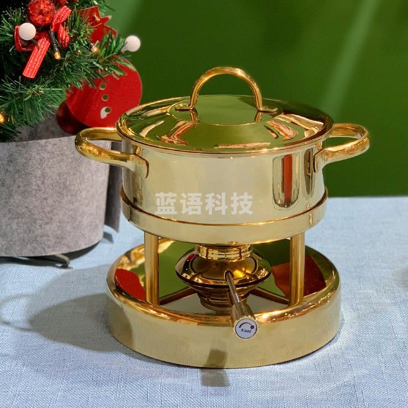 瑞士 瓦氏炉金色单人小火锅 一人一锅火锅炉会所酒店餐饮炉