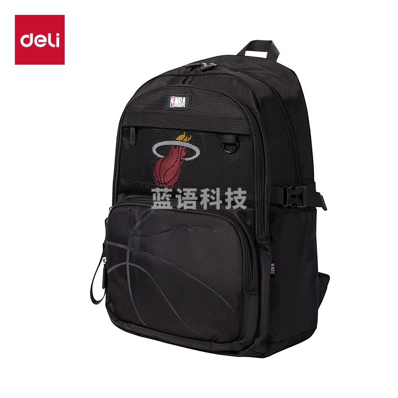 得力BB139A运动NBA热火队学生书包(黑-NBA)(个)