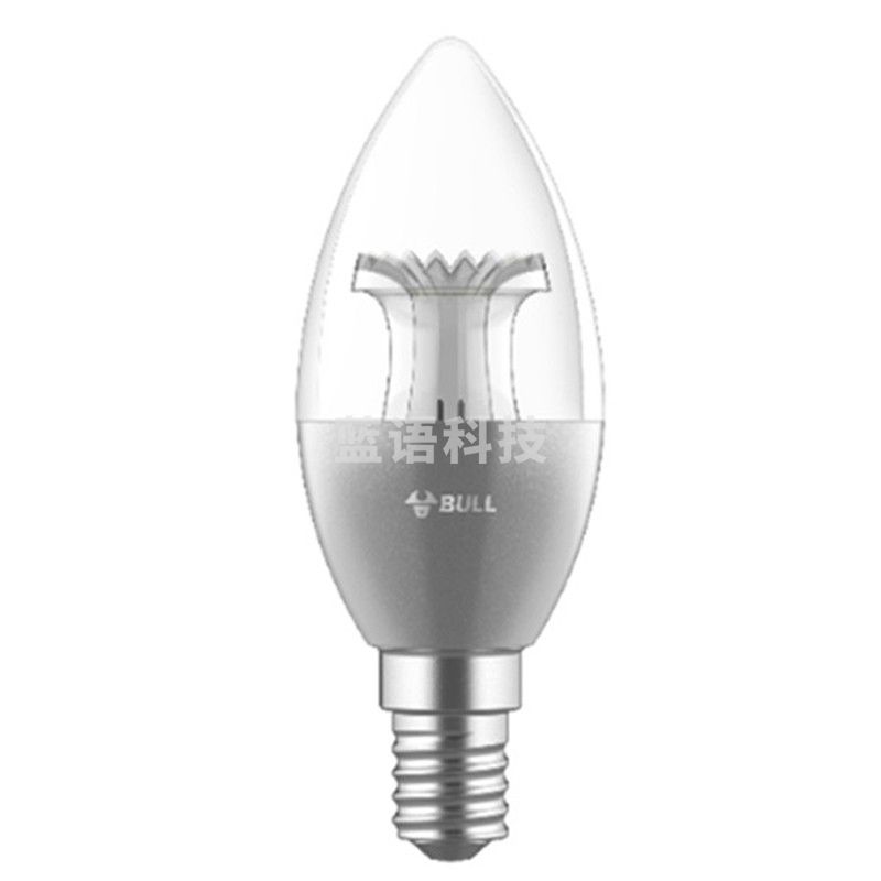 公牛 MQ-D005B-BS 银色蜡烛泡 LED灯泡 5W-E14 白色冷光 80个/箱装 6500K/3000K可选