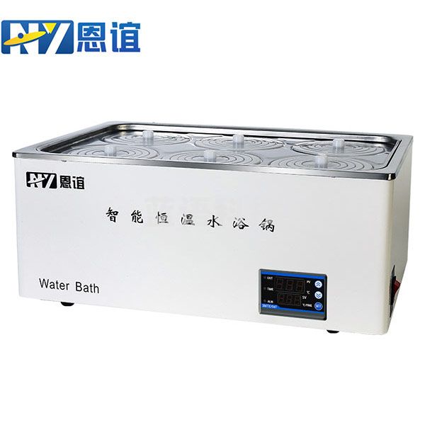 恩谊 电热数显恒温水浴锅防干烧定时水浴箱水槽油浴锅实验室单孔双孔四孔六孔 防干烧定时款 HH-6S六孔