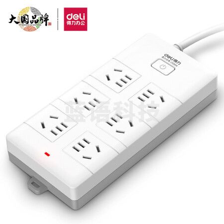 得力(deli)18260 总控 6位3米线长 插排/插线板/接线板/排插