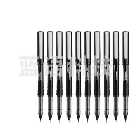 直液式签字笔0.5mm学生刷题笔记标注笔办公用黑色10支装0.5mm