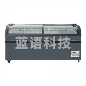 喜莱盛 圆弧岛柜2.3米灰色 展示柜冷藏商用冰柜 大容量雪糕海鲜猪肉饺子卧式冰箱冷冻冷藏组合岛柜