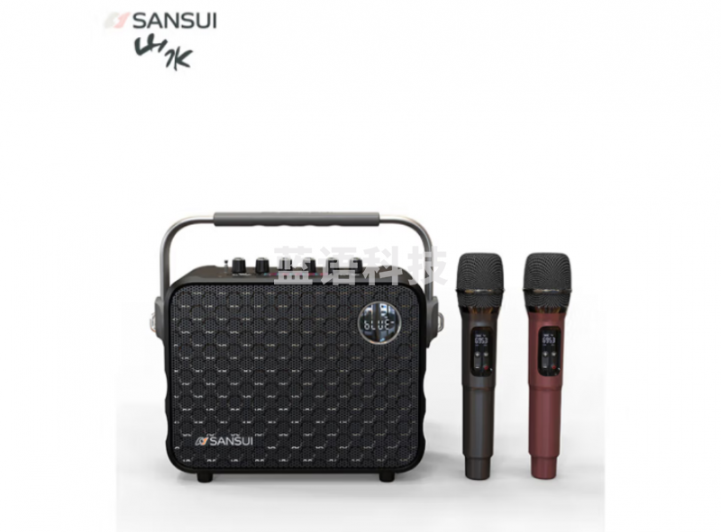 山水(SANSUI)U12手提音响高低音户外蓝牙音箱 大音量广场舞唱歌k歌直播声卡乐器音箱无线双话筒【黑色】