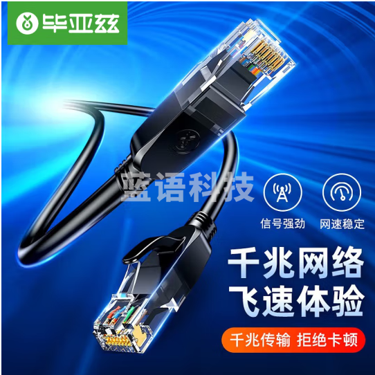 毕亚兹 六类CAT6类网线 10米 千兆网络连接线  WX8