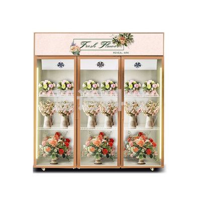 喜莱盛 XLS-H18J 鲜花展示柜商用保鲜柜 花店市场鲜花植物陈列立式冷藏展示柜风冷
