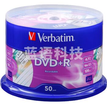 威宝（Verbatim）DVD+R 光盘/刻录盘 16速4.7GB 雾银素面 50片/桶 97174