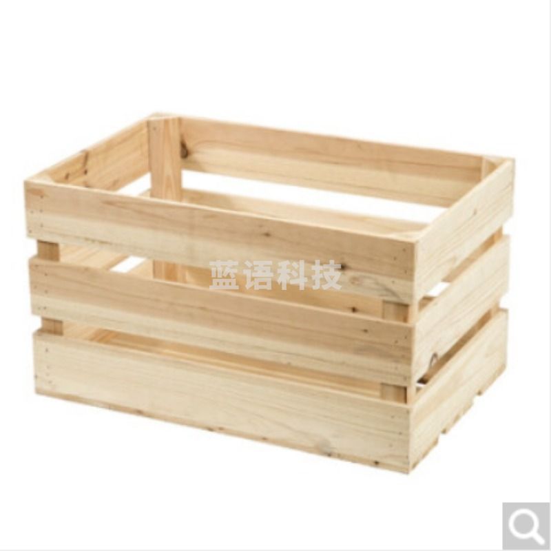 童蒙创意 木工坊 实木储物箱超市陈列木箱收纳装饰水果木筐木条箱复古小木箱子定制  美工类