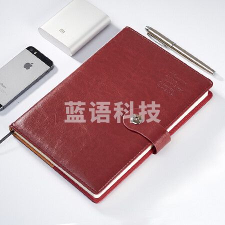 博文（bowen）B5 酒红色经典商务办公文具用品18K鸡眼扣日记事本PU皮面高端磁扣加厚本子定制LOGO (18176)