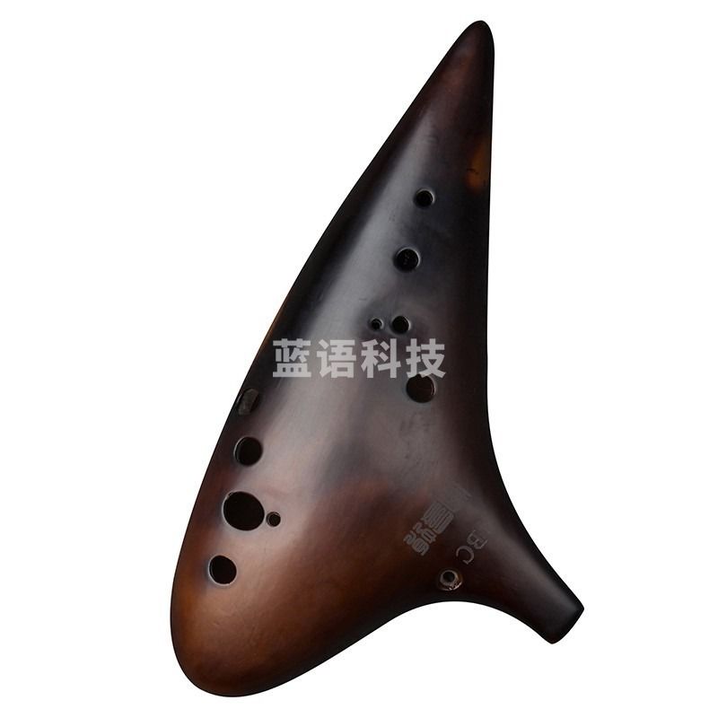 汤湖/TANG HU FIBER THAHMDUN 陶笛12孔熏烧大漆低音C调 专业演奏十二孔陶笛BC含全套配件 珍藏级演奏笛子 电子电工类