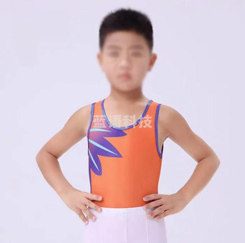 儿童舞蹈健美操体操服啦啦操演出服男宝宝上衣+长裤 M&C37574