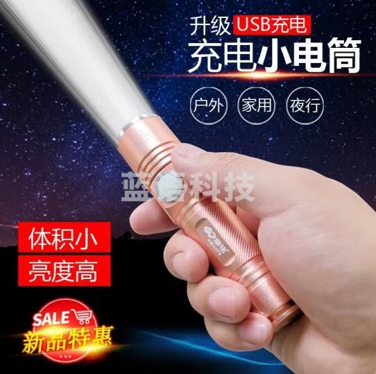康铭L275强光LED迷你11.4CM手电筒USB充电