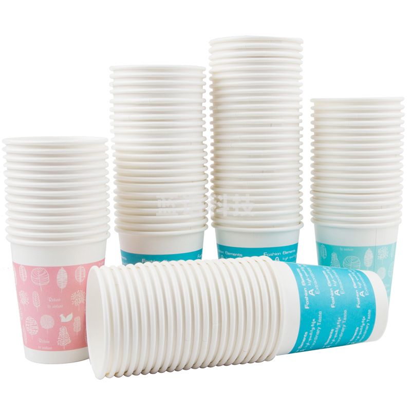 得力(deli)9561纸杯(蓝)(100个/袋)250ml240g五星纸+18gPE膜
