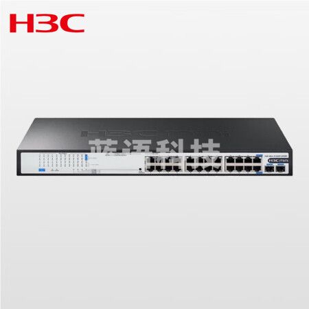 新华三(H3C)S1226F-PWR 24口千兆电+2千兆光纤口非网管企业级POE交换机 机架式网线分流器 225W供电