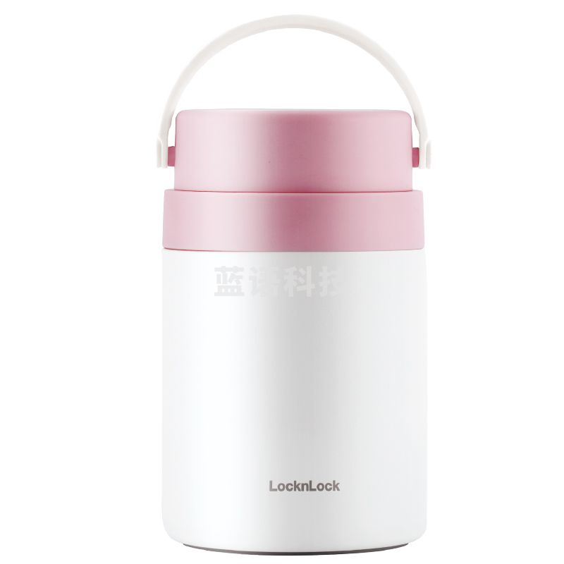 乐扣乐扣LOCK&LOCK保温桶 不锈钢便携式手提保温饭盒带餐具700ML 粉色 LHC8042PIK