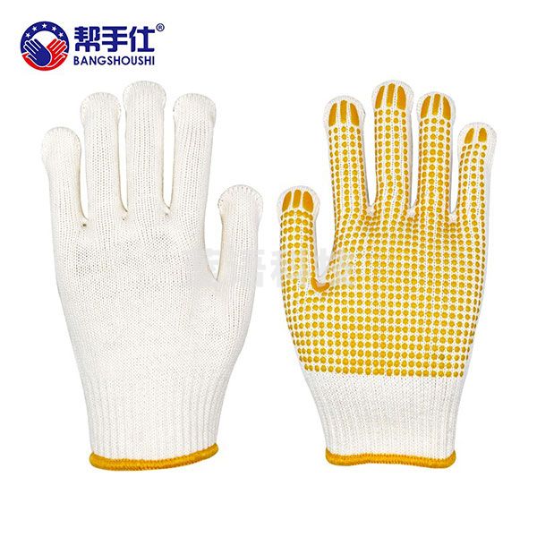 盛港（SHENGGANG） 点胶手套 点塑点珠加厚防滑耐磨劳保手套 毛纺蓝线手套（12付）