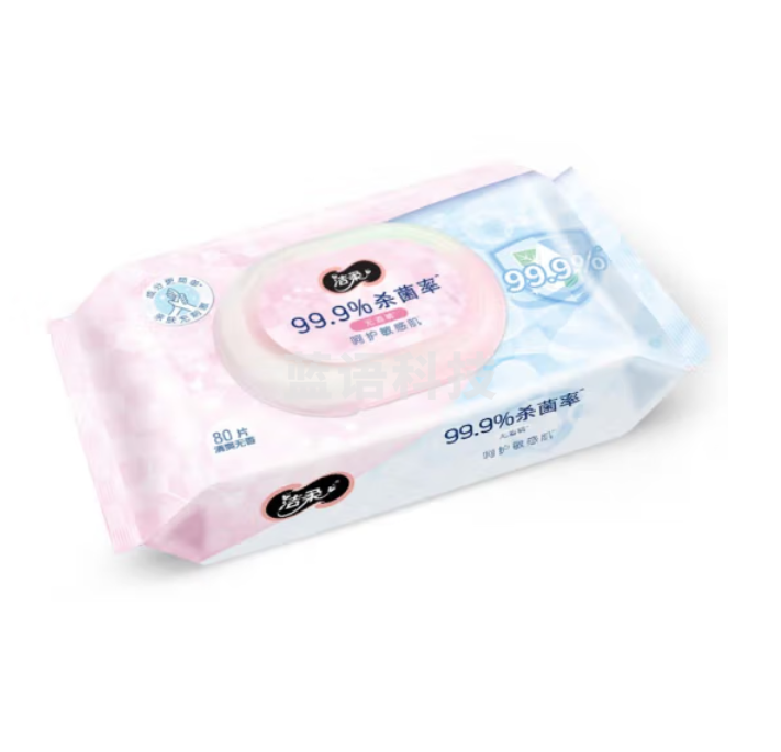 洁柔湿巾 加厚80片*4包 99.9%杀菌清洁 清爽不粘腻 呵护敏感肌肤