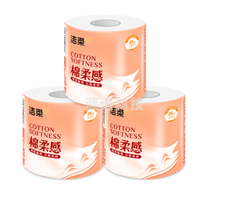 洁柔有芯卷纸 棉柔感4层105克27卷 双面立体压花 大分量卫生纸巾整箱