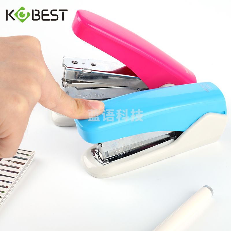 康百（KOBEST）省力型订书机配24/6（12#）大号订书器可订20页办公用品 DS381-颜色随机