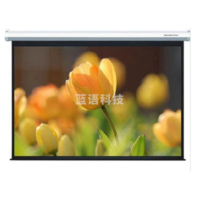 红叶(REDLEAF)120寸 4:3 电动遥控 投影幕布  白塑