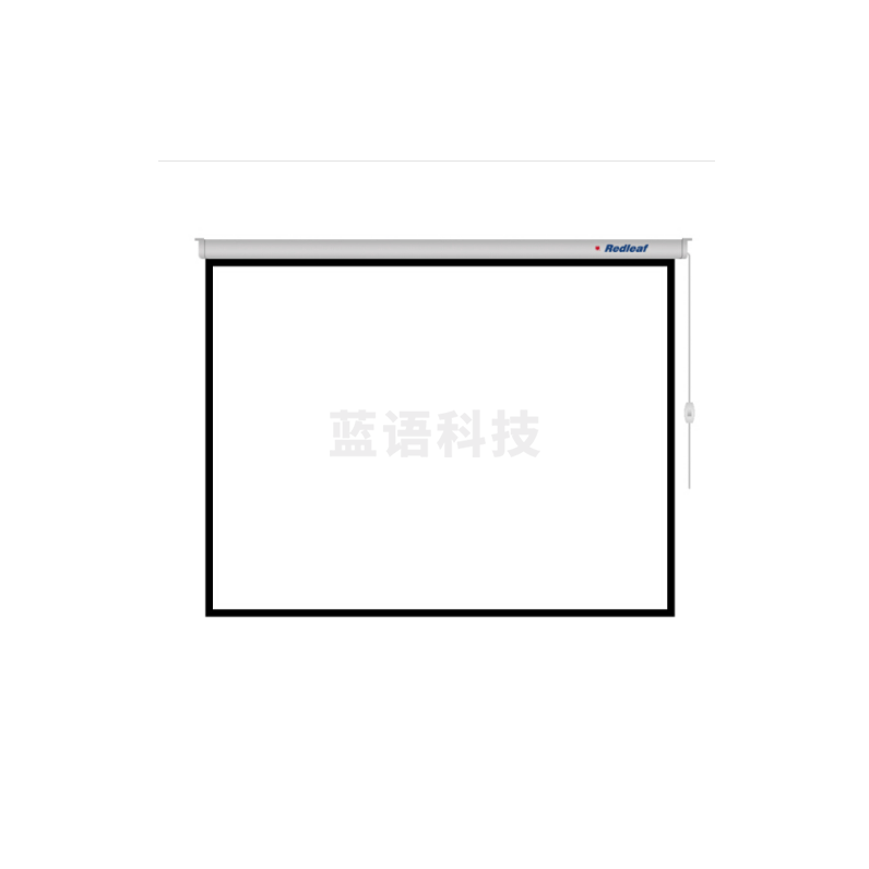 红叶 电动投影幕 75寸4:3白玻纤 玻珠 白塑幕布 1.53*1.16