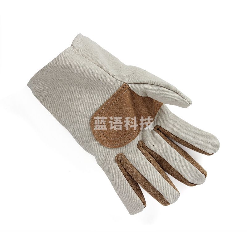 帆布加皮手套掌心加固帆布手套加厚耐磨电焊工双层工作劳保手套